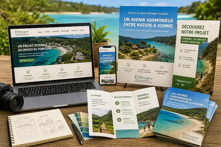 Supports de communication d'un site touristique