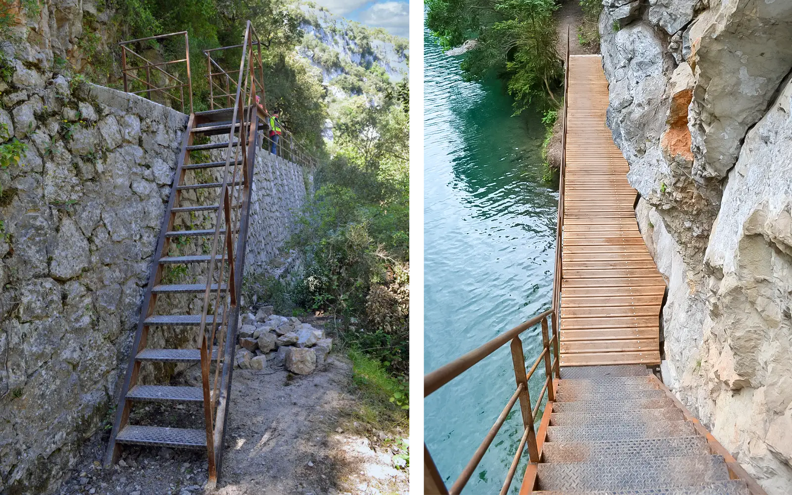 Cheminement aménagé le long de l’ancien canal du Verdon