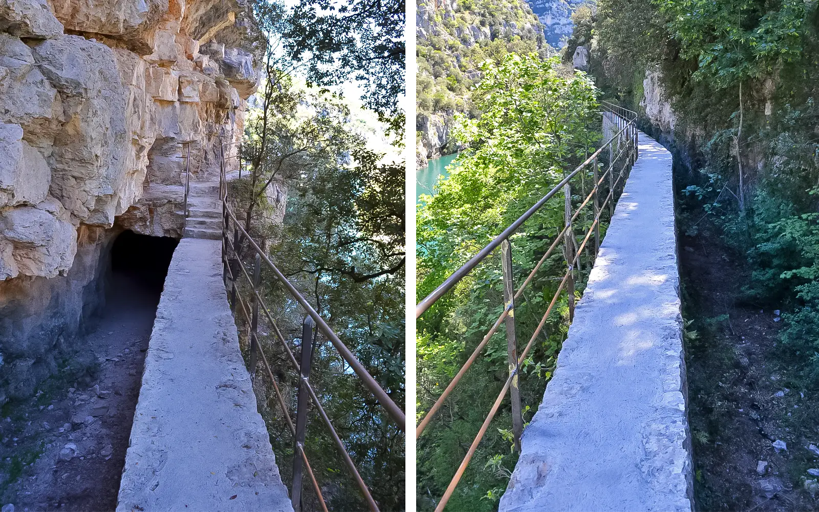 Passage suspendu ancré dans la falaise