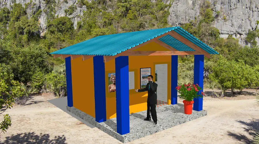 Espace d’accueil avec traitement coloré